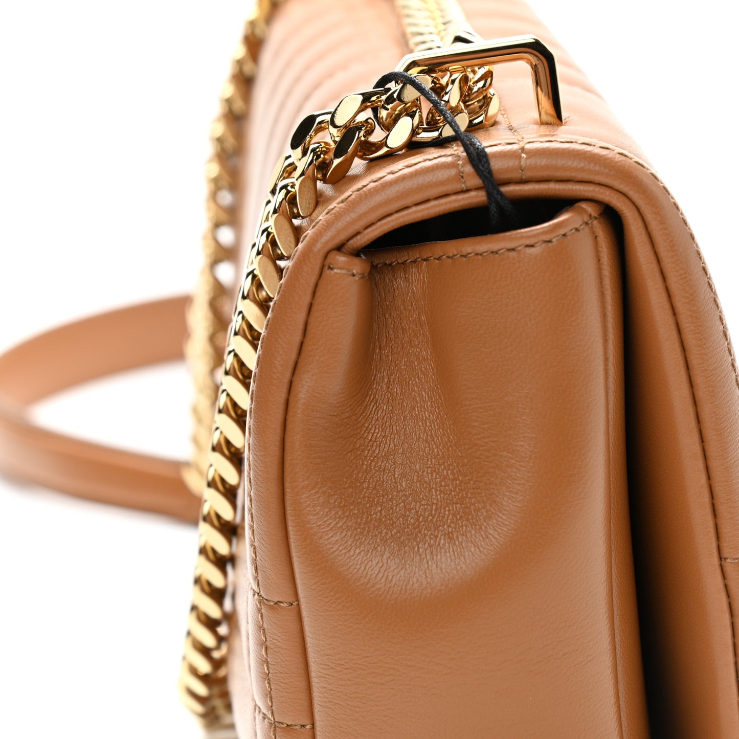 Lambskin Quilted Small Lola Bag Maple Brown