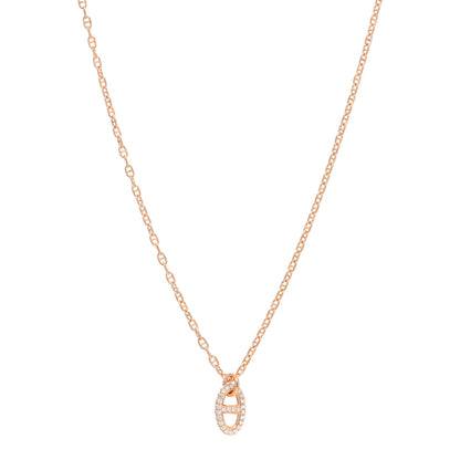 Hermes 18K Rose Gold Diamond PM New Farandole Pendant Necklace ST 1 of 4