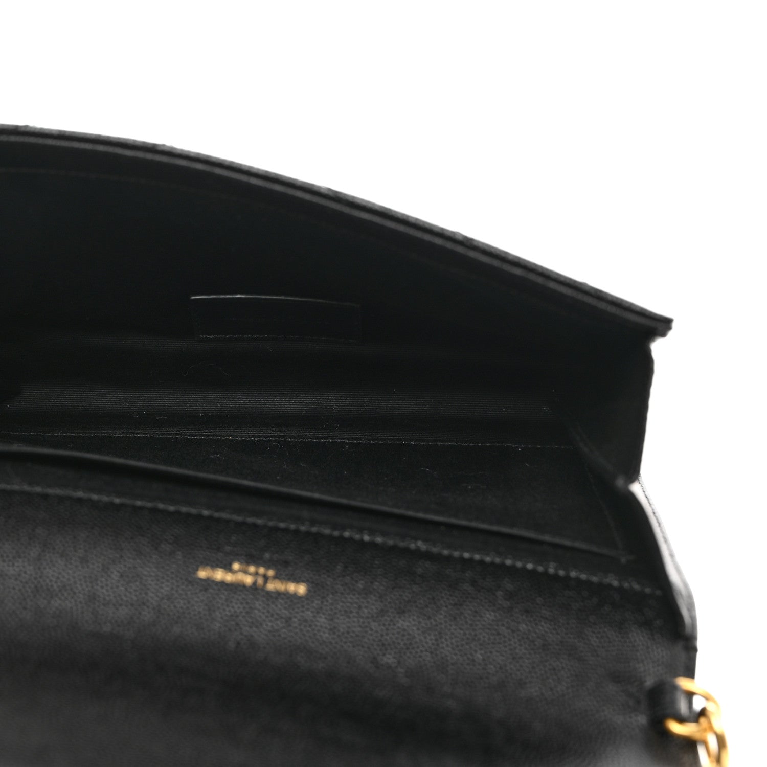 Saint Laurent Grain De Poudre Matelasse Chevron Monogram Envelope Clutch Black 5 of 8