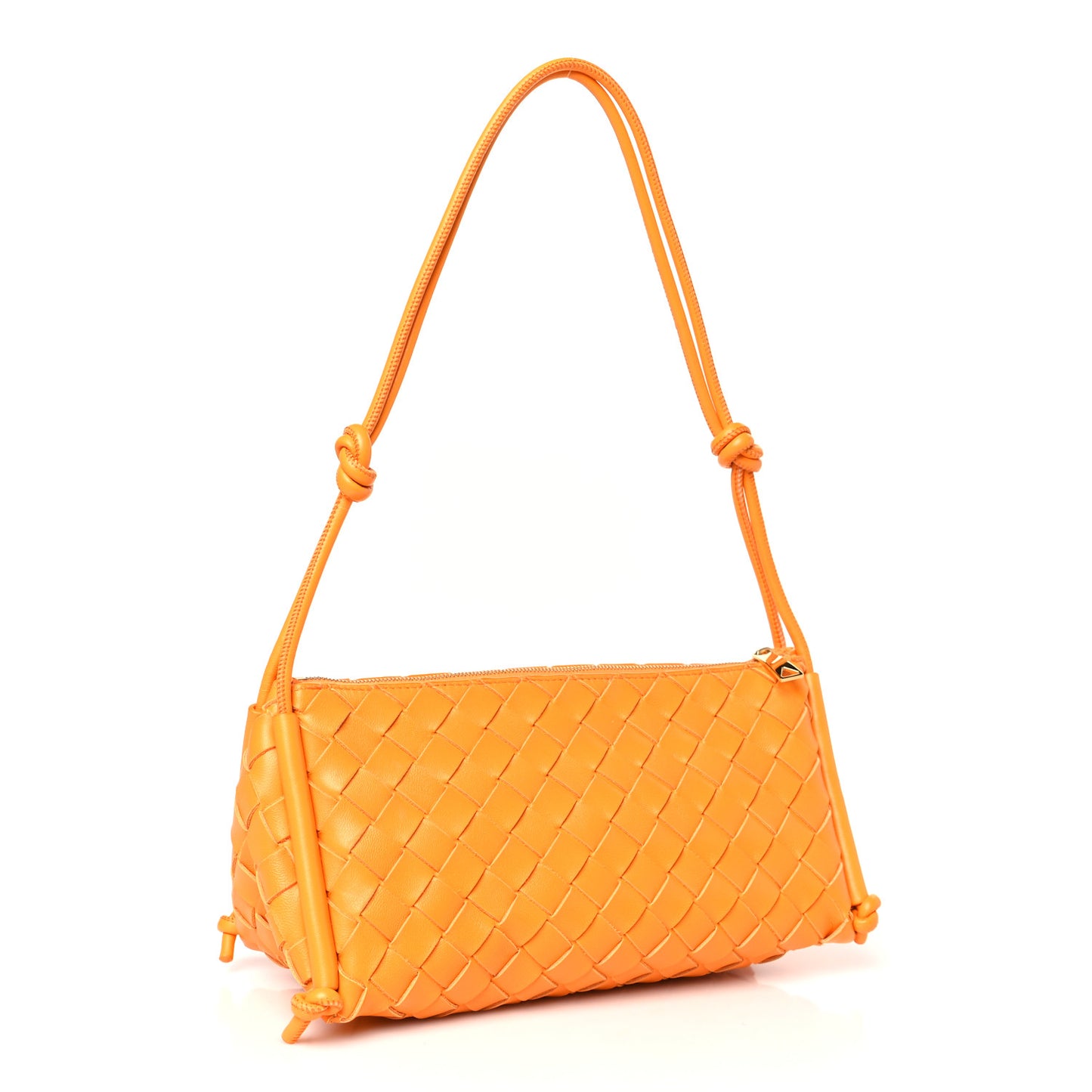Nappa Intrecciato Pouch On Strap Tangerine
