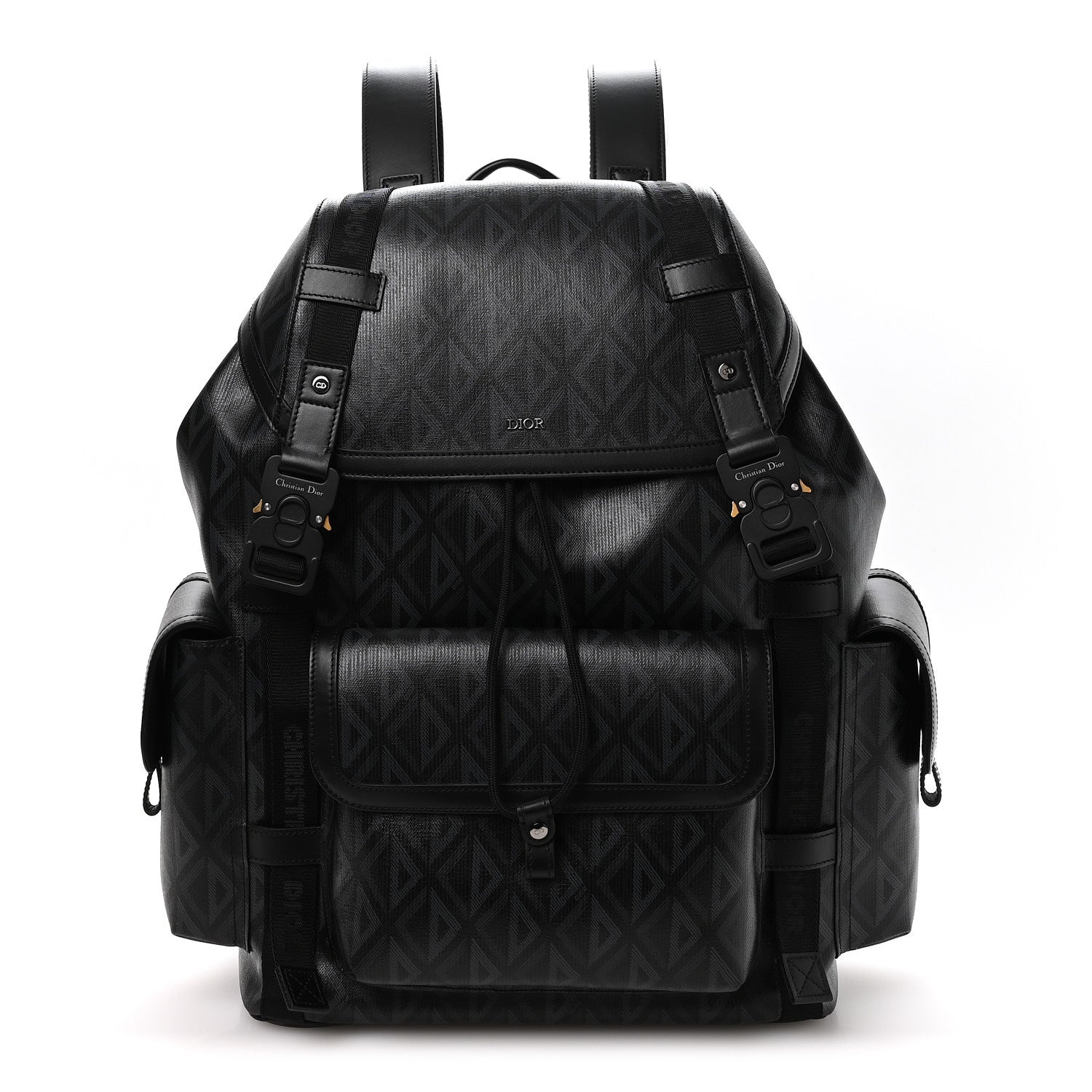 Christian Dior Canvas CD Diamond Hit The Road Backpack Black 1 of 10