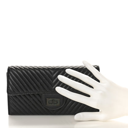 Chanel Aged Calfskin Quilted Large Reissue Gusset Flap Wallet So Black 2 of 9