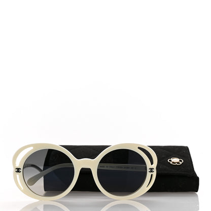 Chanel Acetate Round Sunglasses 71572A White 8 of 8