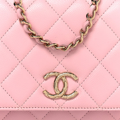 Chanel Caviar Quilted Wallet on Chain WOC Light Pink 9 of 11