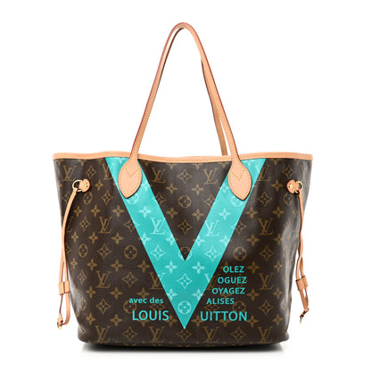Louis Vuitton Monogram V Neverfull MM Turquoise 1 of 12