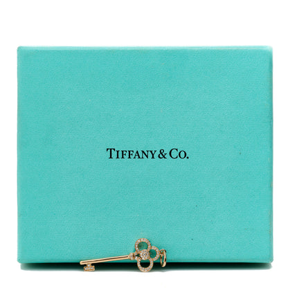 Tiffany 18K Rose Gold Diamond Crown Key Pendant 4 of 4