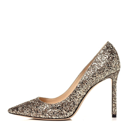 Jimmy Choo Coarse Glitter Romy 100 Pumps 37.5 Ballet Pink 1 of 10