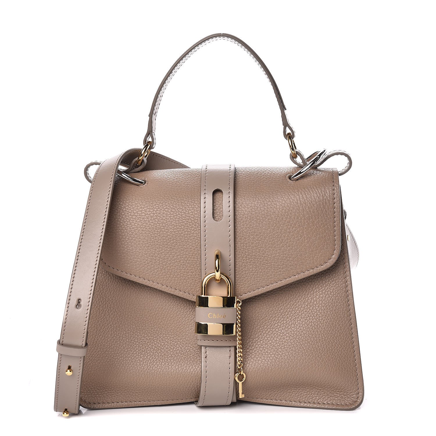 Chloe Shiny Grained Calfskin Medium Aby Day Shoulder Bag Motty Grey 1 of 12