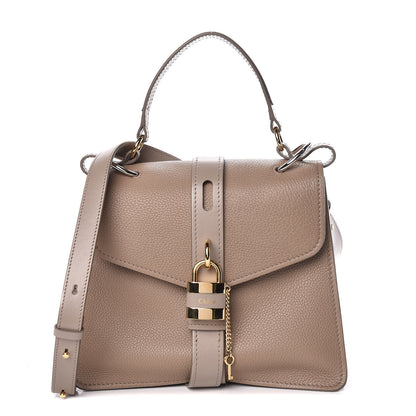 Chloe Shiny Grained Calfskin Medium Aby Day Shoulder Bag Motty Grey 1 of 12