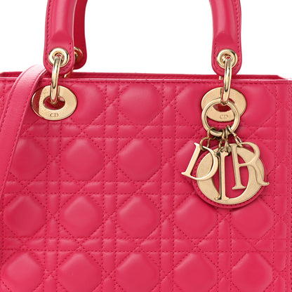 Christian Dior Lambskin Cannage Medium Lady Dior Pink 7 of 9