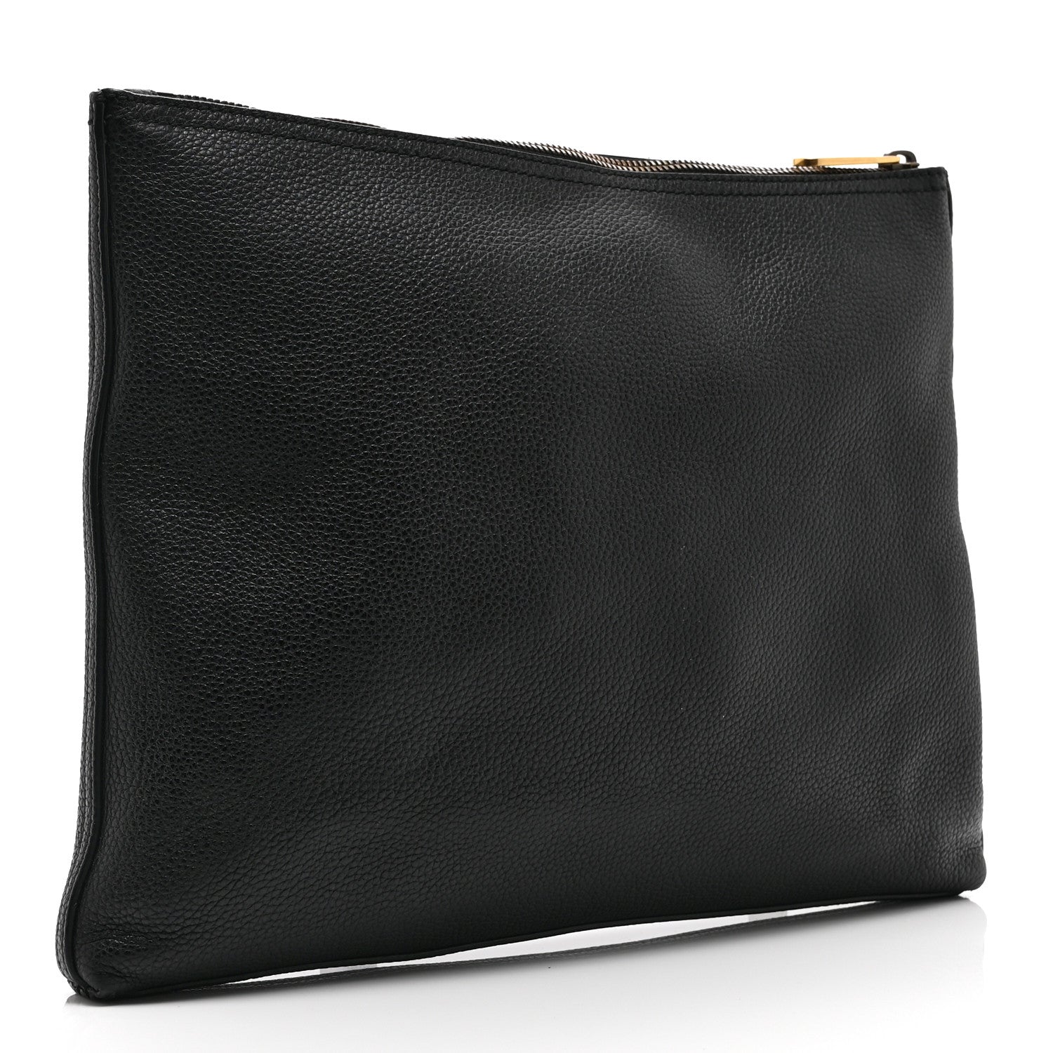 Gucci Pebbled Calfskin Medium Logo Portfolio Clutch Black 3 of 10