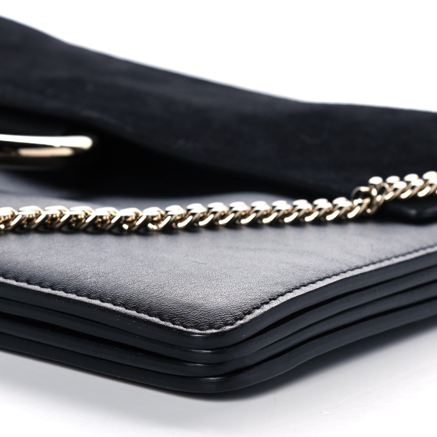 Suede Calfskin Medium Faye Shoulder Bag Black
