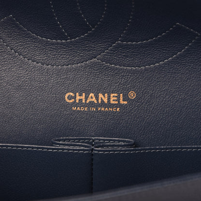 Chanel Iridescent Caviar Quilted Jumbo Double Flap Dark Blue 8 of 11