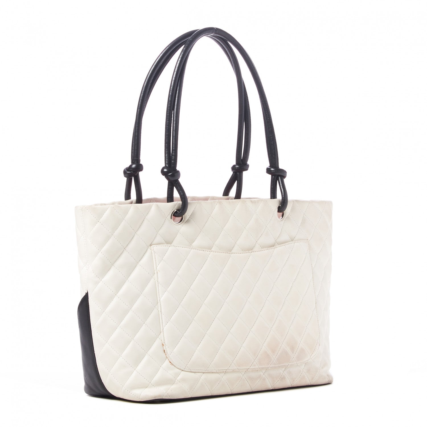 Chanel Calfskin Quilted Large Cambon Tote White Black 2 of 10