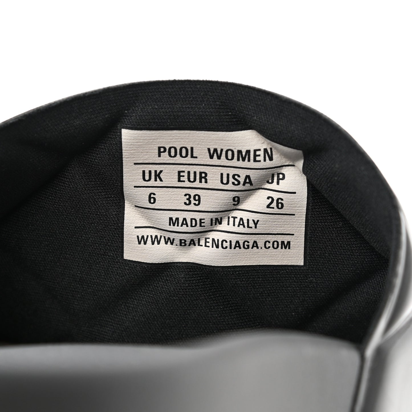 Patent Rubber Logo Womens Pool Slide Sandals 39 Black White