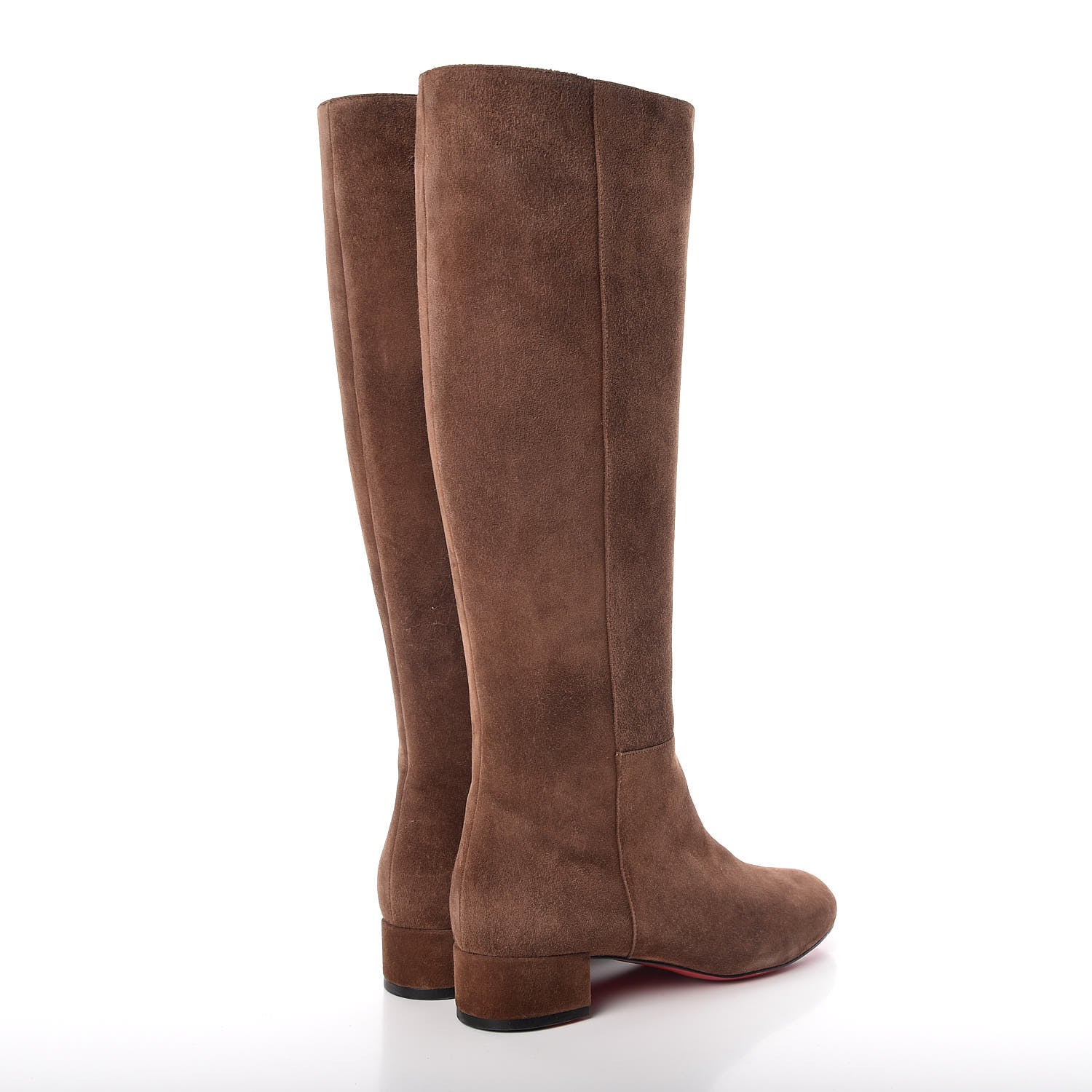 Christian Louboutin Veau Velours Liliboot 30 Tall Boots 40 Chatain 4 of 7