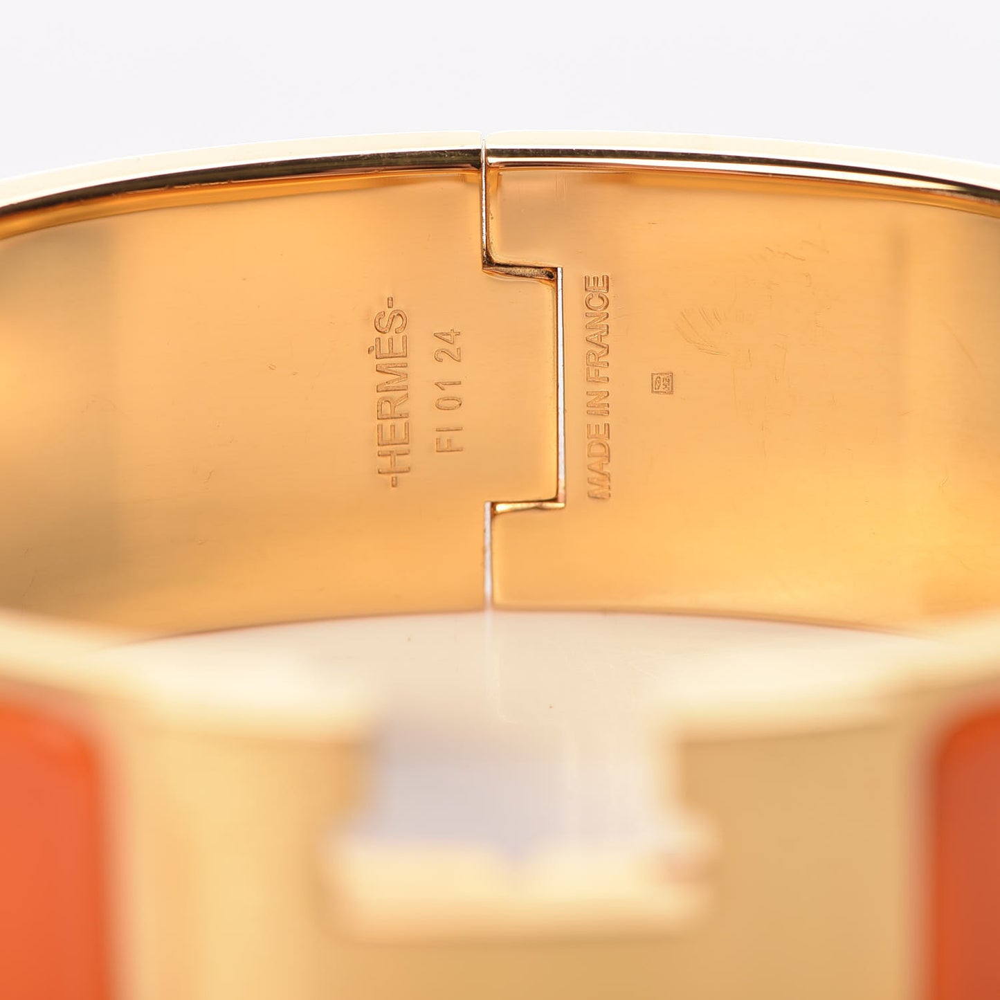 Enamel Wide Clic Clac H Bracelet GM Orange