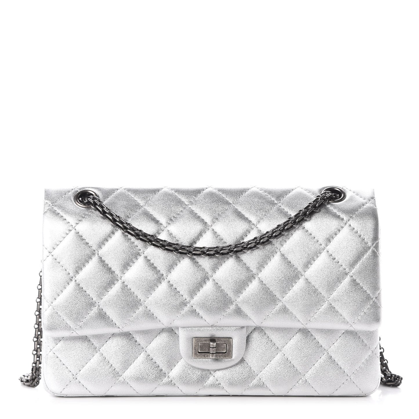 Metallic Lambskin Quilted 2.55 Reissue 226 Flap Silver