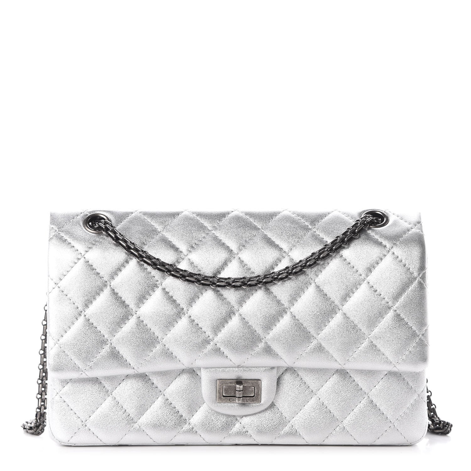 Chanel Metallic Lambskin Quilted 2.55 Reissue 226 Flap Silver 1 of 12