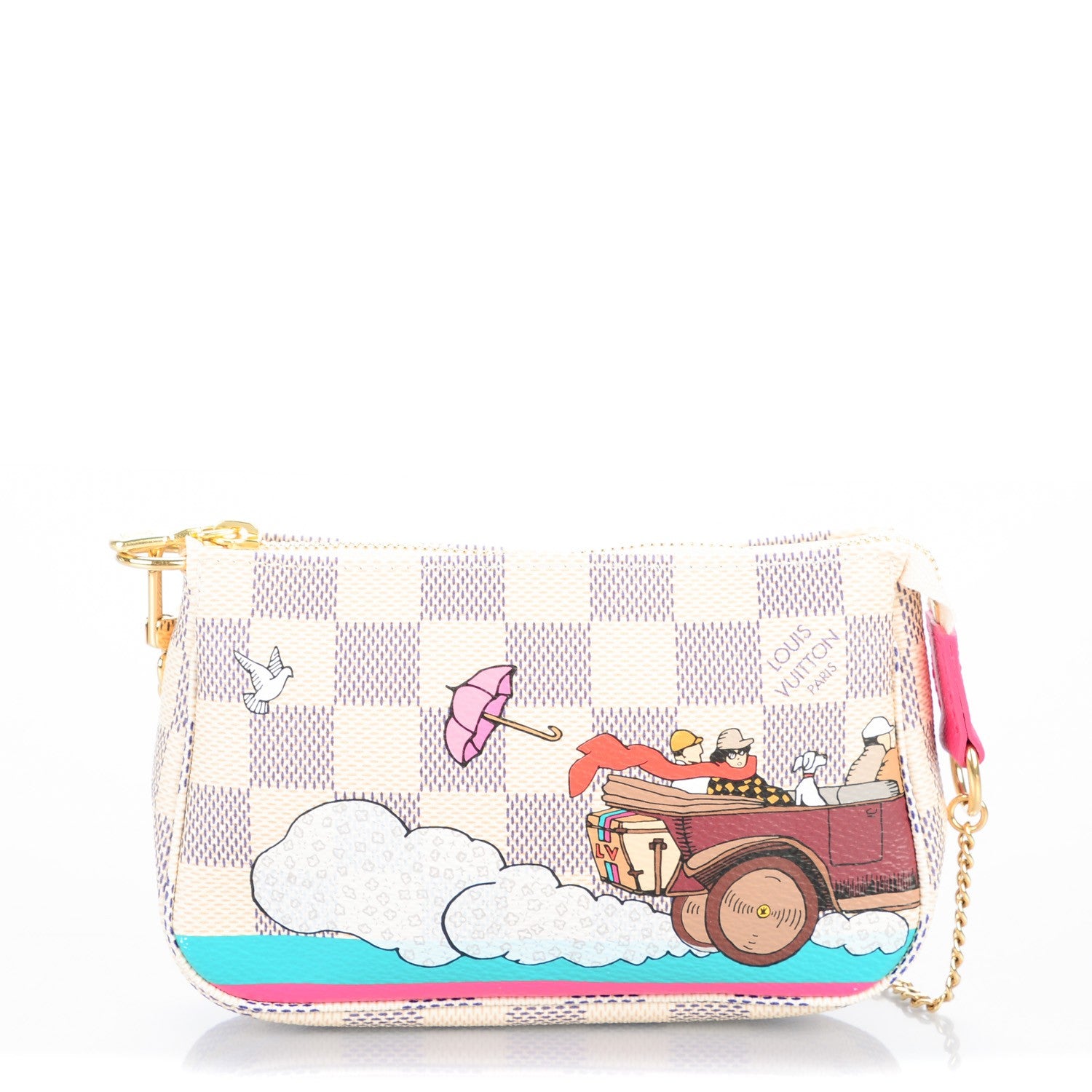 Louis Vuitton Damier Azur 2015 Christmas Animation Mini Pochette Accessories 1 of 7