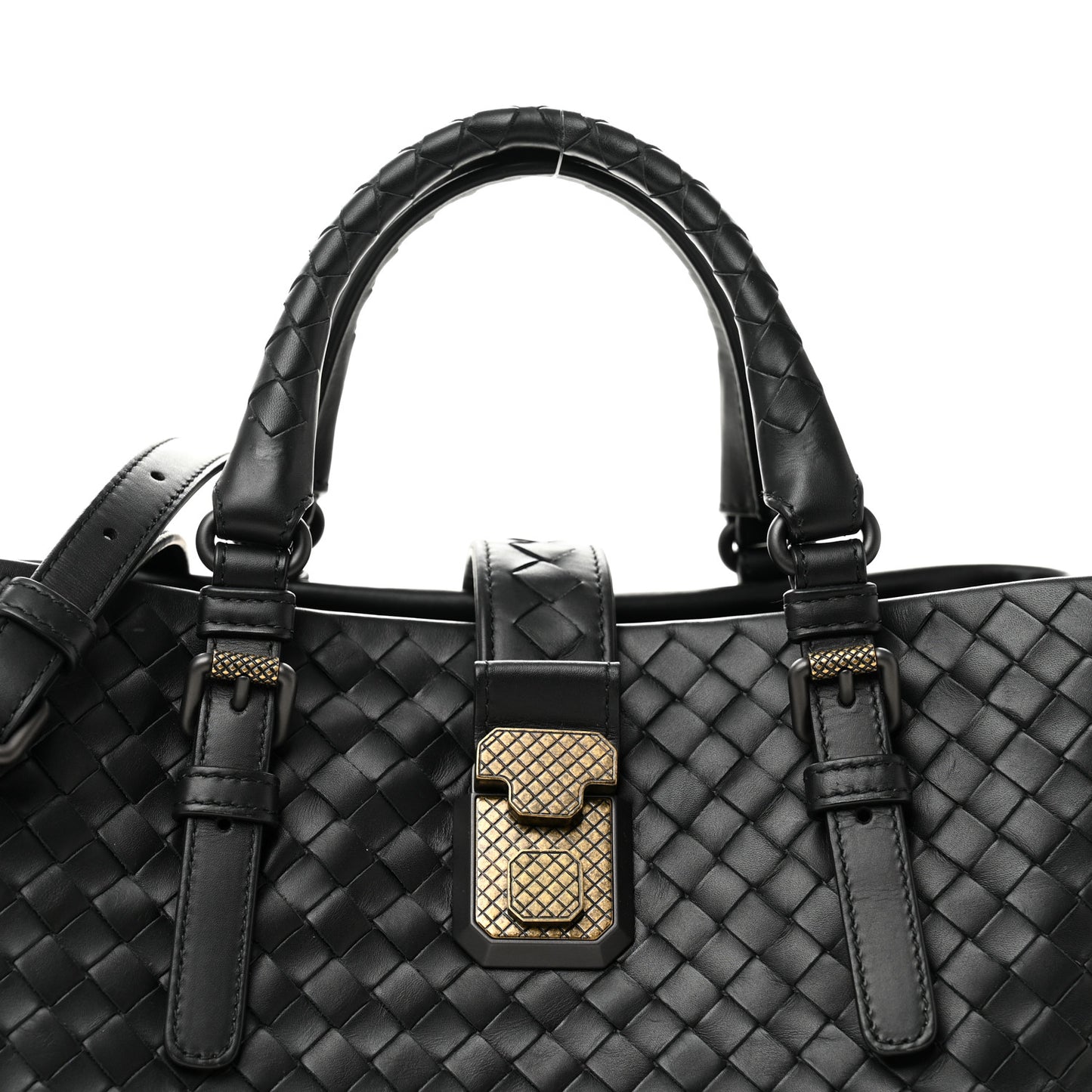 Nappa Intrecciato Medium Roma Tote Black