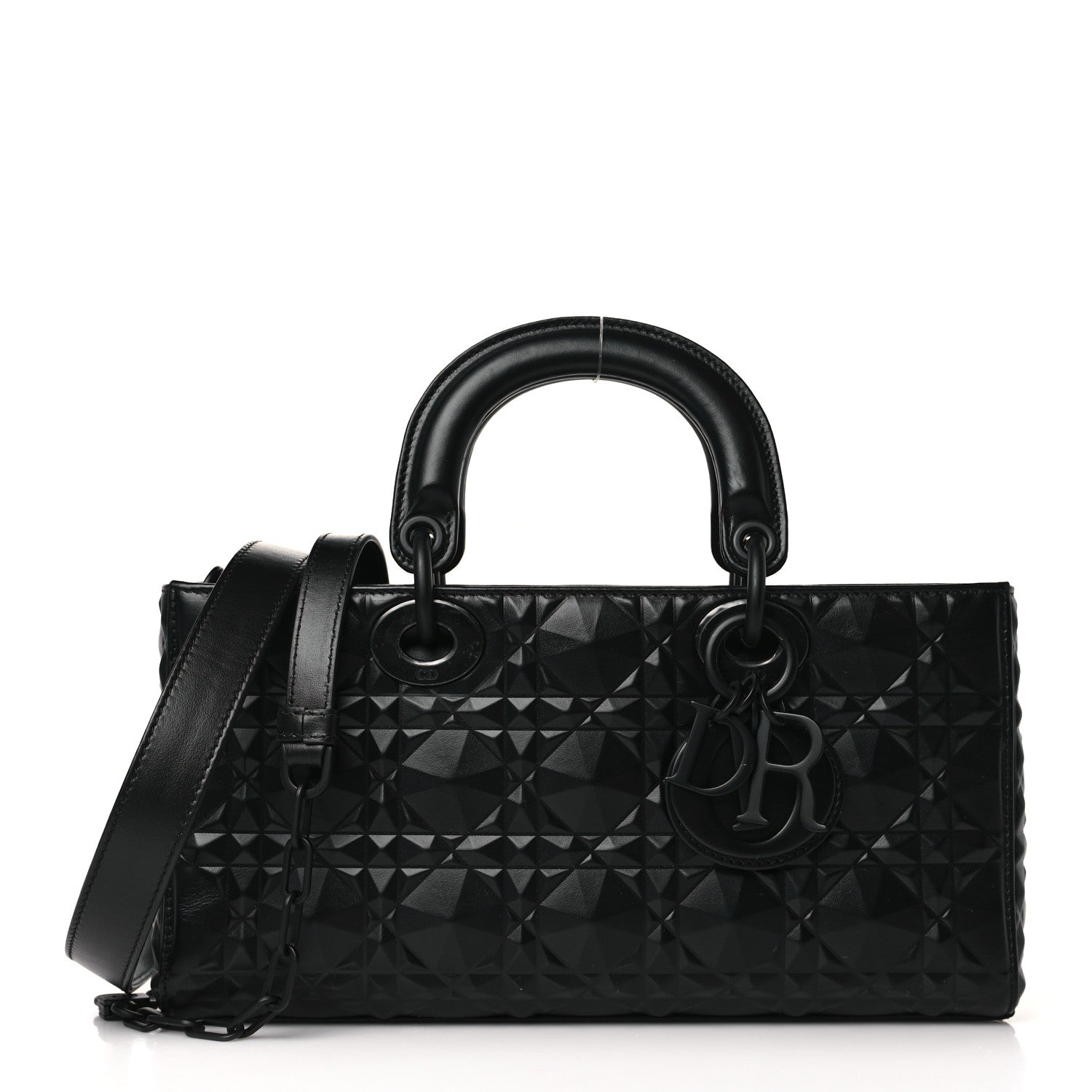 Christian Dior Calfskin Cannage Diamond Lady D-Joy Black 1 of 8