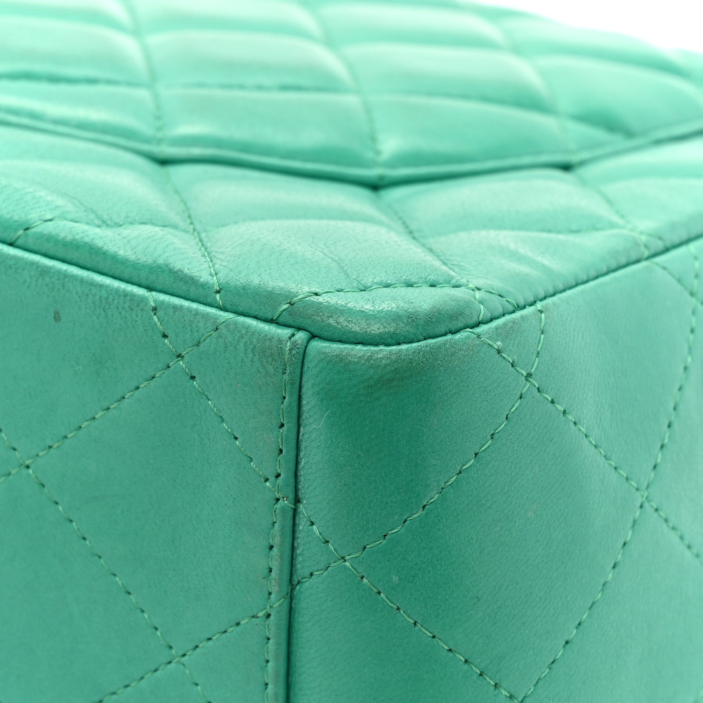 Lambskin Quilted Maxi Double Flap Green