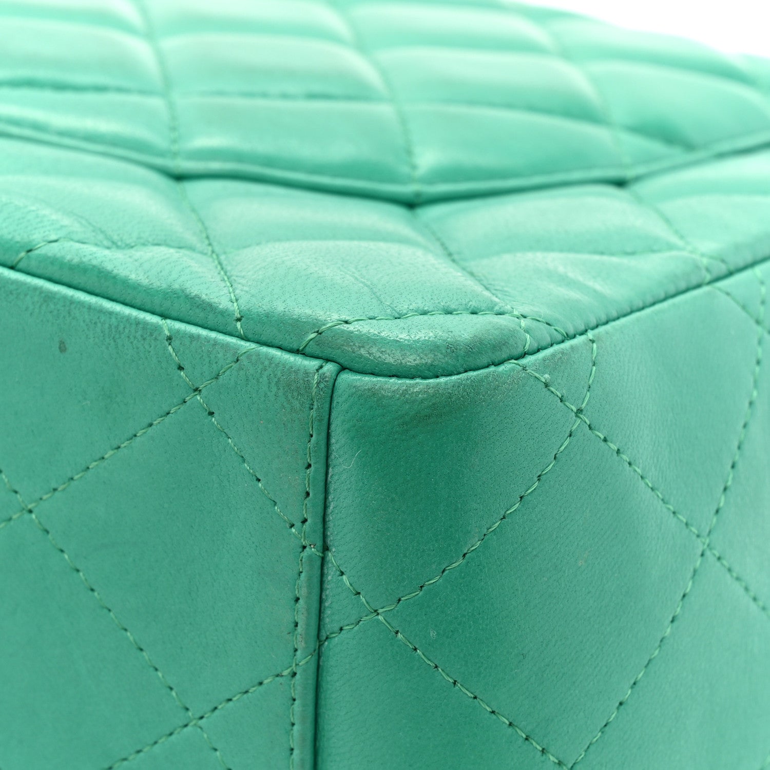Chanel Lambskin Quilted Maxi Double Flap Green 18 of 20