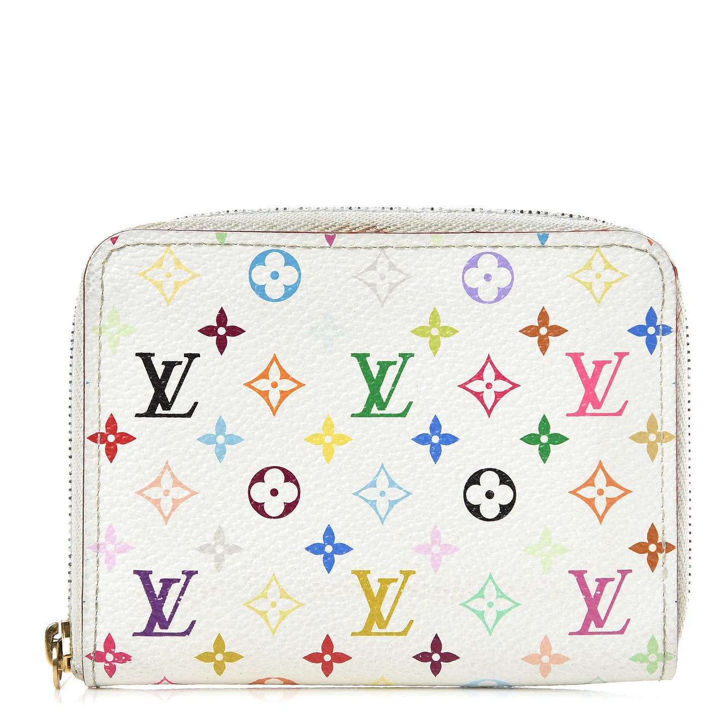 Monogram Multicolor Zippy Coin Purse Wallet White Litchi