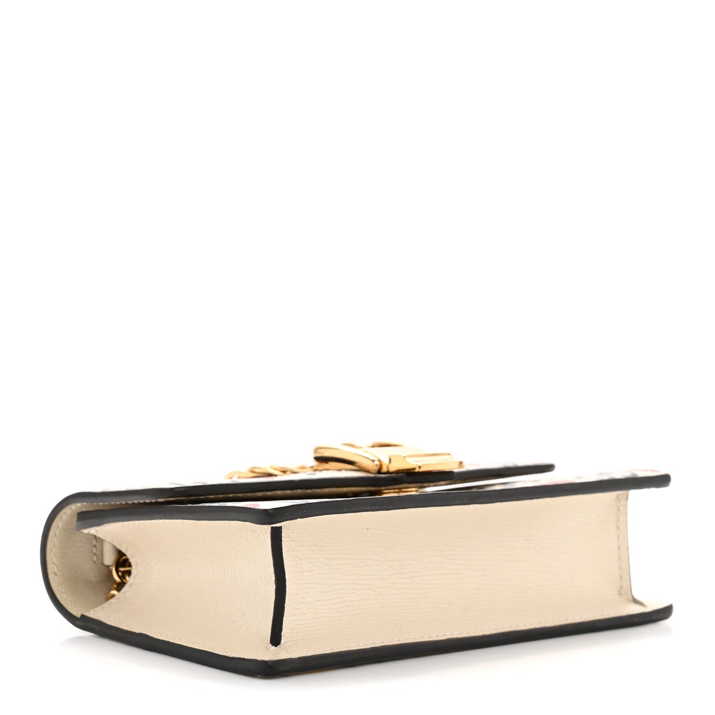 Textured Calfskin Valentine's Day Super Mini Sylvie Chain Shoulder Bag Ivory