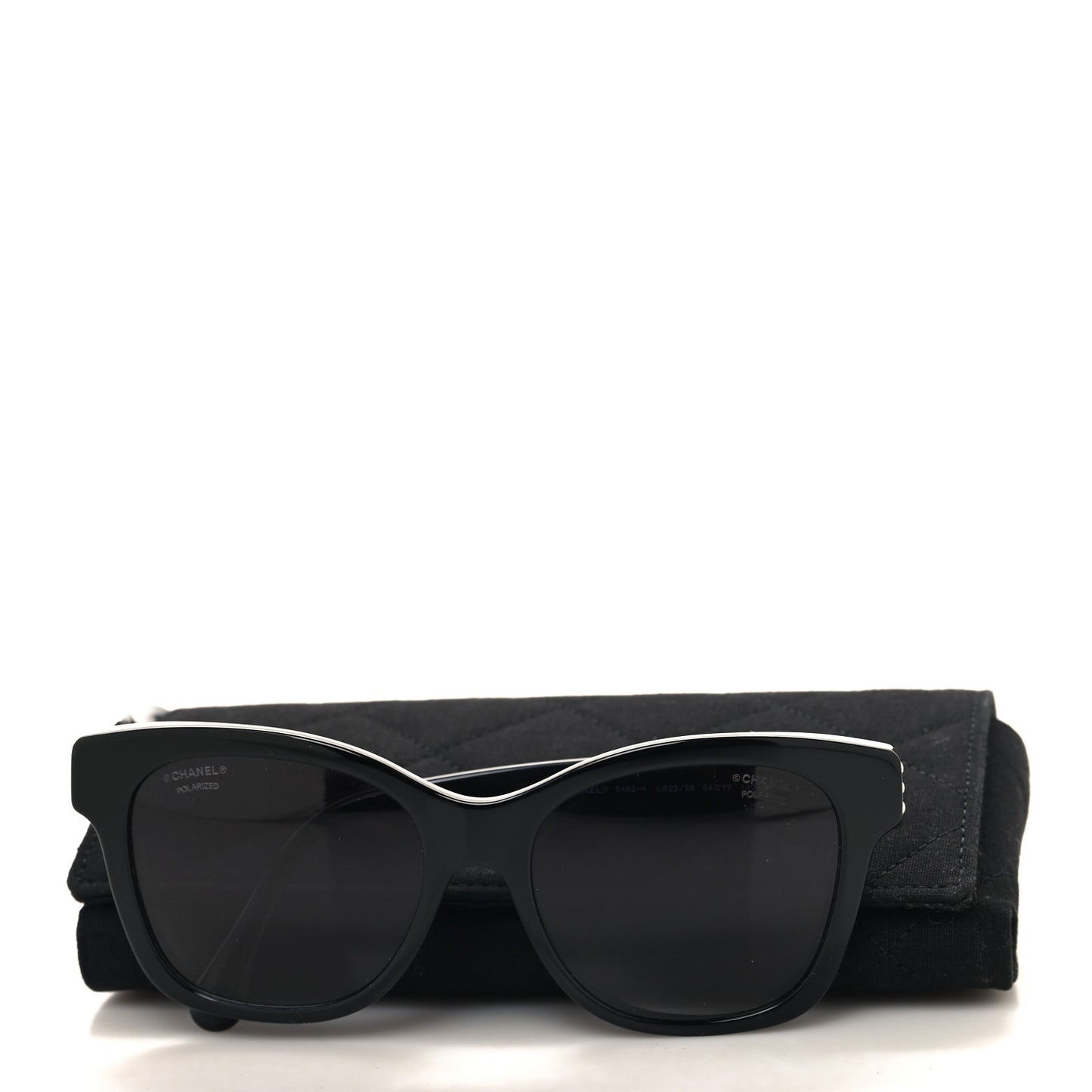 Acetate Polarized Pearl CC Square Sunglasses 5482-H Black