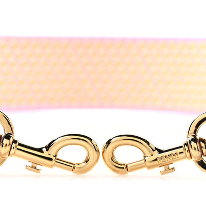 Fendi Canvas Vitello King Logo Embroidered Shaped Strap You Violetta Mimosa 3 of 5