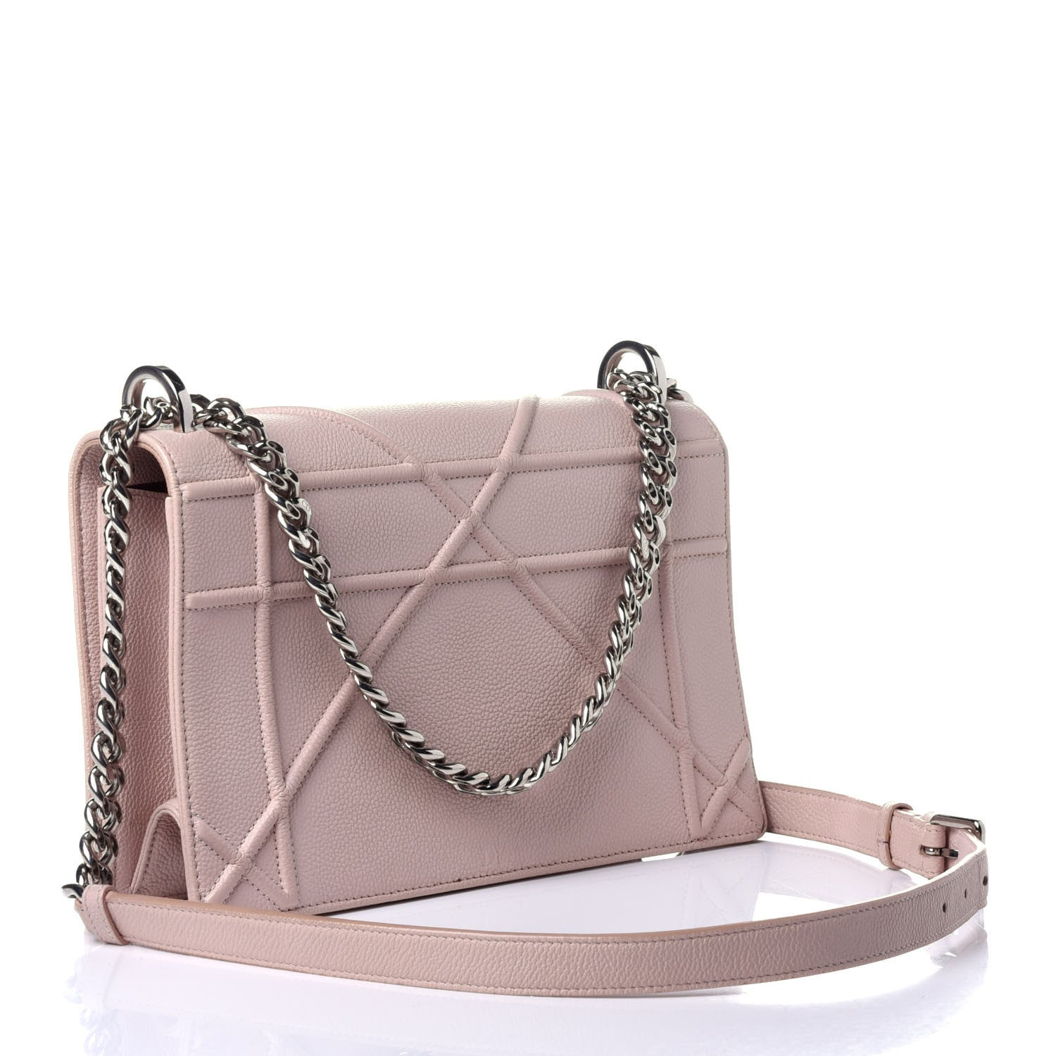 Christian Dior Grained Calfskin Cannage Medium Diorama Flap Bag Rose Poudre 3 of 10