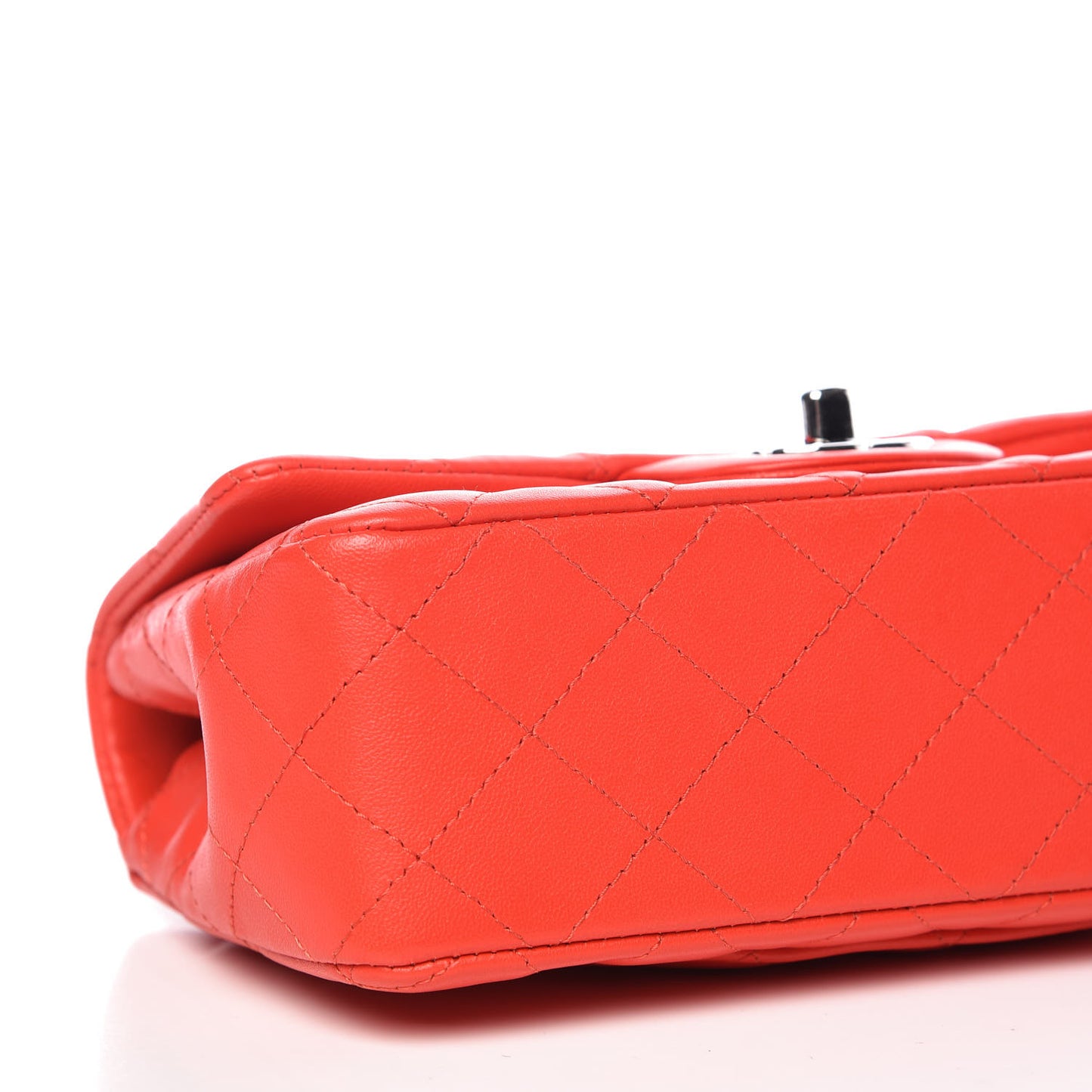 Lambskin Quilted Mini Rectangular Flap Red