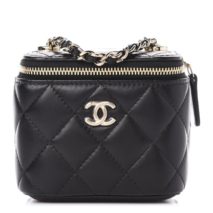 Chanel Lambskin Quilted Trendy Mini Vanity Case With Chain Black 1 of 11