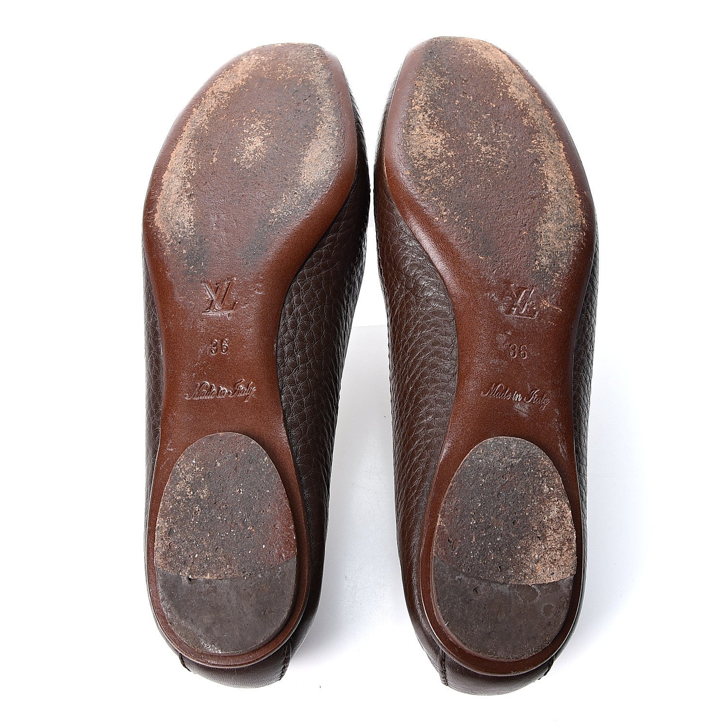 Louis Vuitton Calfskin Marguerite Ballerina Flats 36 Brown 7 of 10