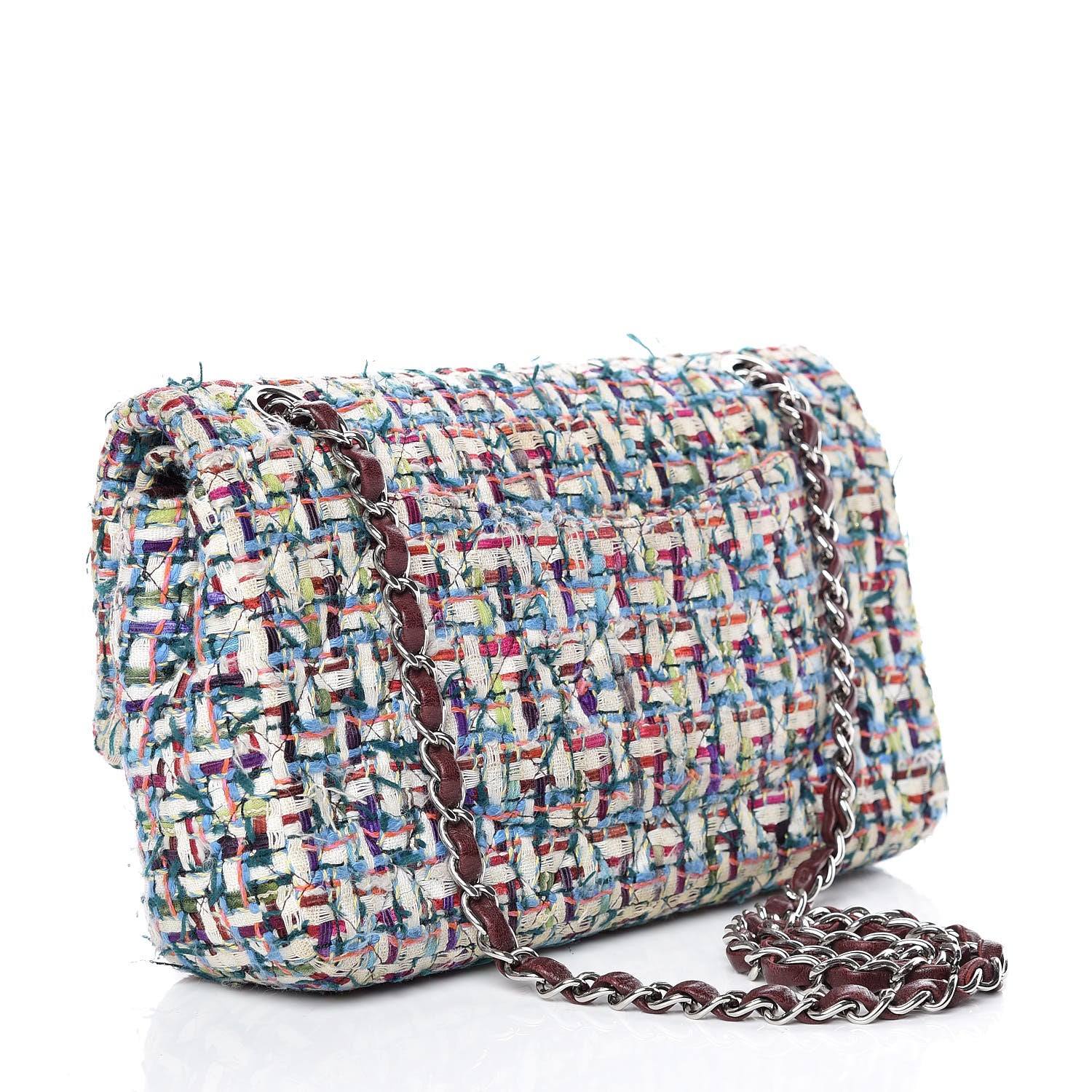Chanel Tweed Quilted Medium Double Flap Multicolor 4 of 17