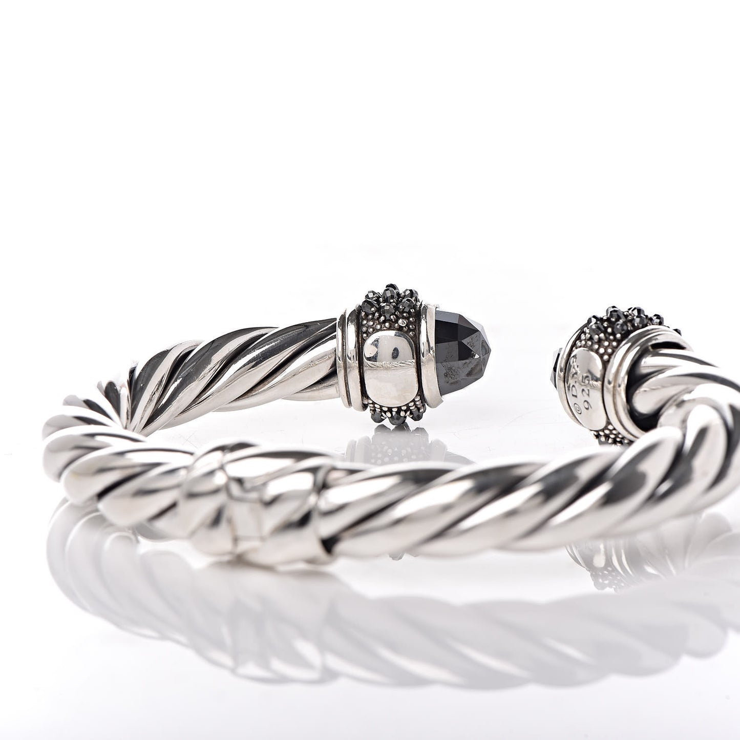 Sterling Silver Hematine Cable Berries Bracelet