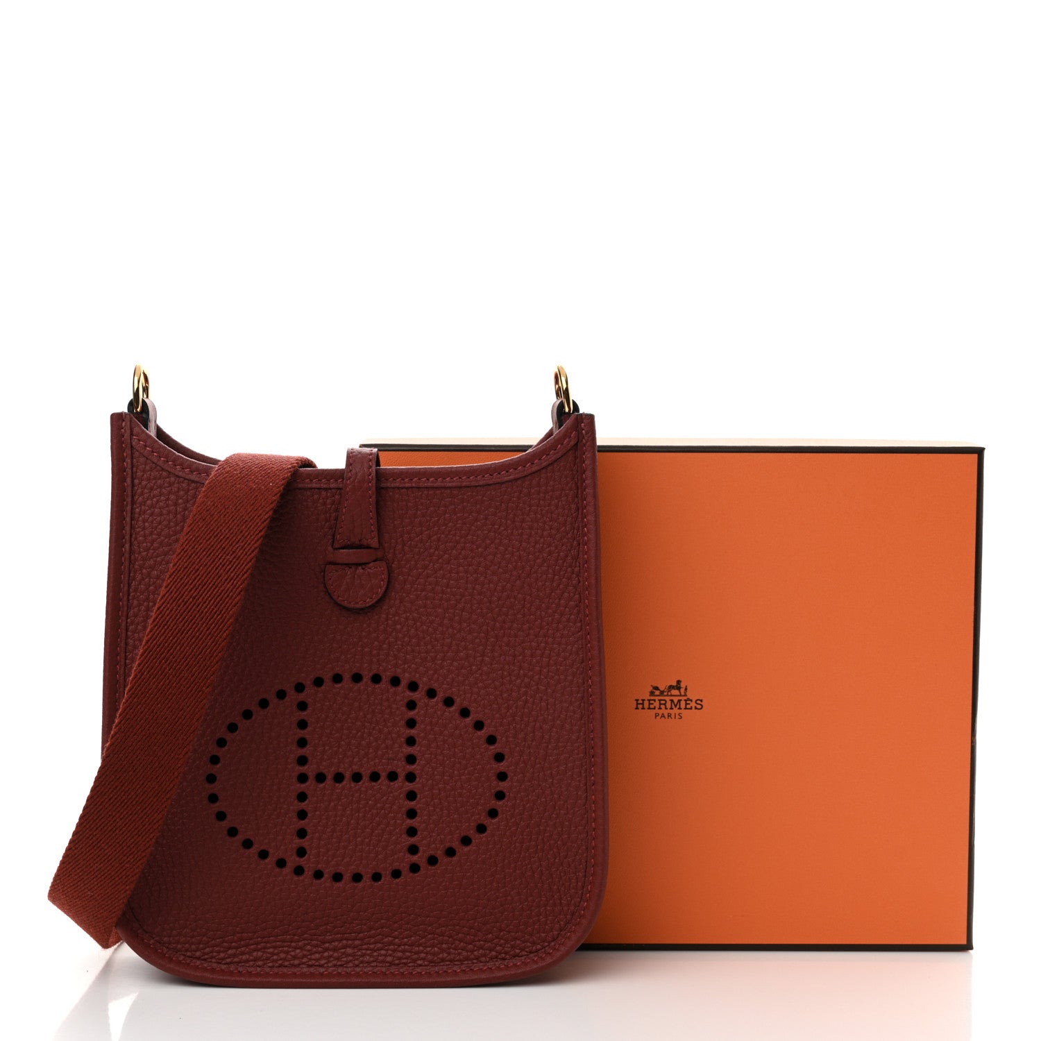 Hermes Taurillon Clemence Amazone Evelyne TPM Rouge H 11 of 11