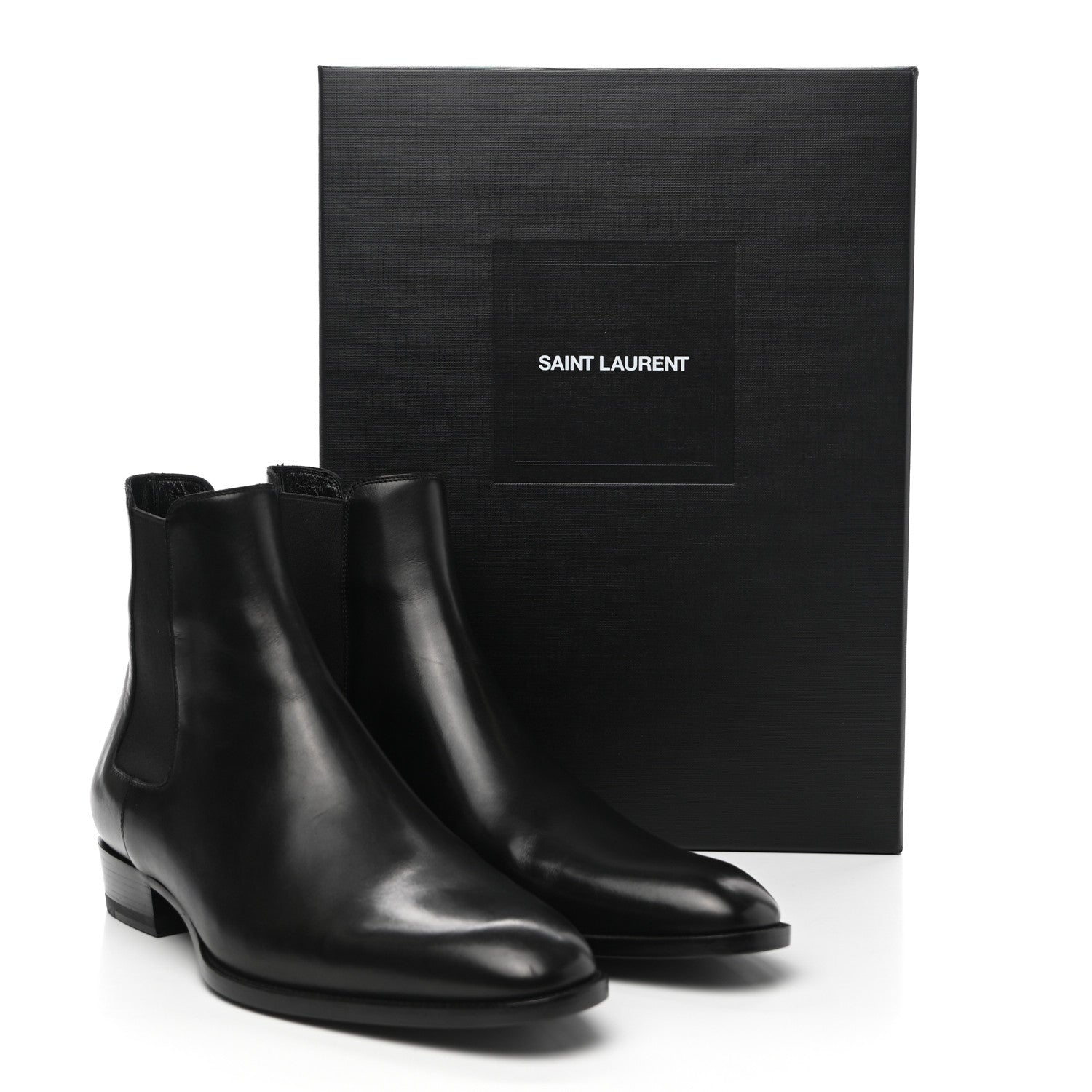 Saint Laurent Calfskin Mens Wyatt Chelsea Boots 41 Black 9 of 9