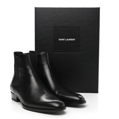 Saint Laurent Calfskin Mens Wyatt Chelsea Boots 41 Black 9 of 9