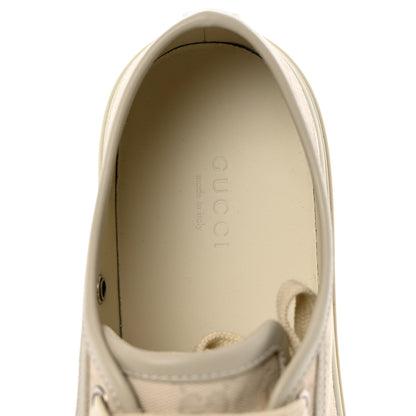 Gucci Washed Cotton GG Monogram Calfskin Womens Low Top Sneakers 40 White Mystic White Great White 9 of 18