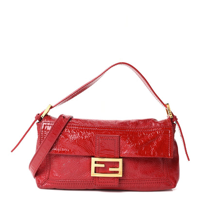 Fendi Vitello Naplak Medium Convertible Baguette Rosso 1 of 10