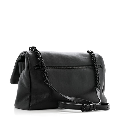 Saint Laurent Grain De Poudre Medium West Hollywood Monogram Fold-Over Black 3 of 14