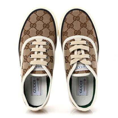Gucci GG Monogram Womens 1977 Tennis Sneakers 35.5 Beige Ebony Mystic White 2 of 8