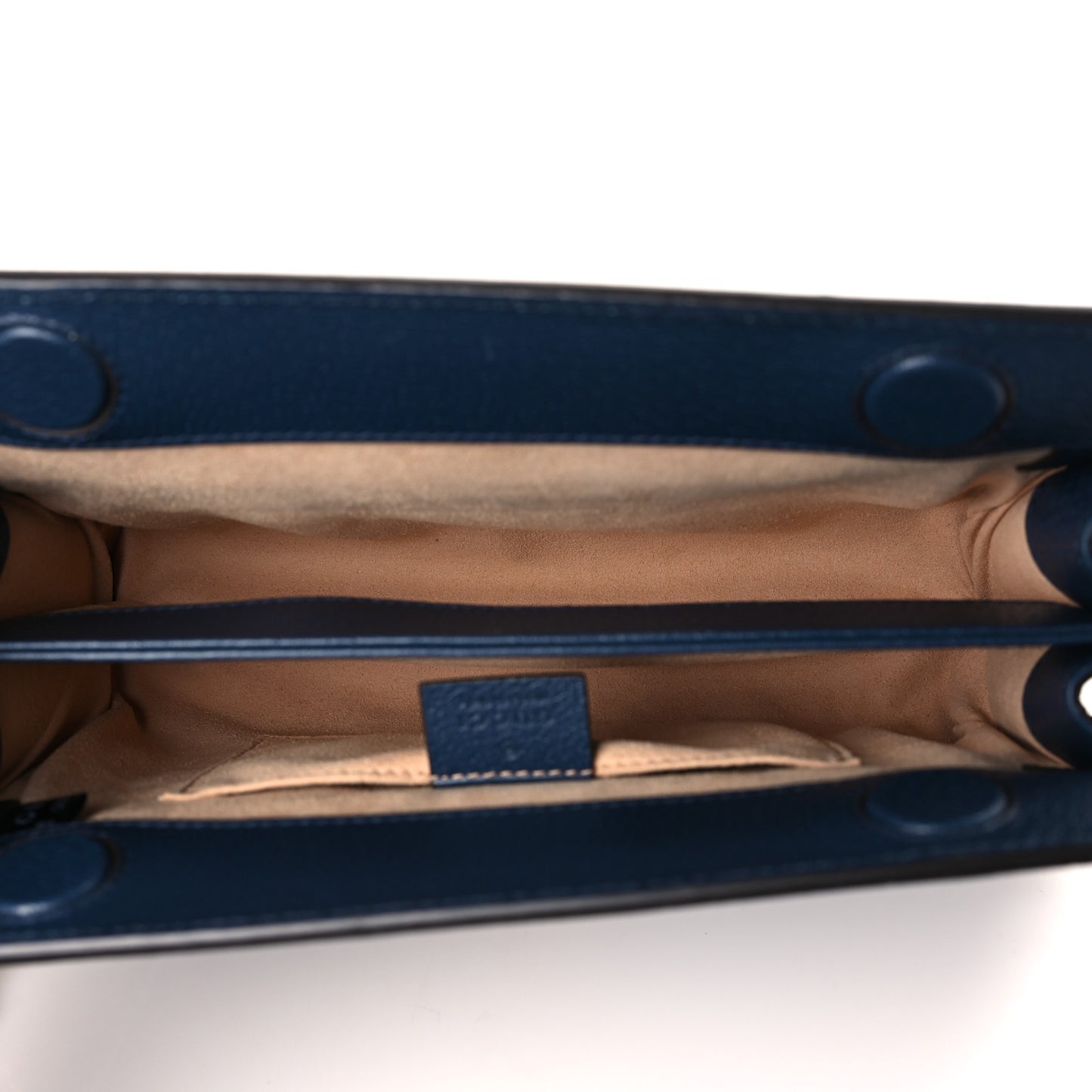 Textured Calfskin Web Small Ophidia Chain Shoulder Bag Blue Agata