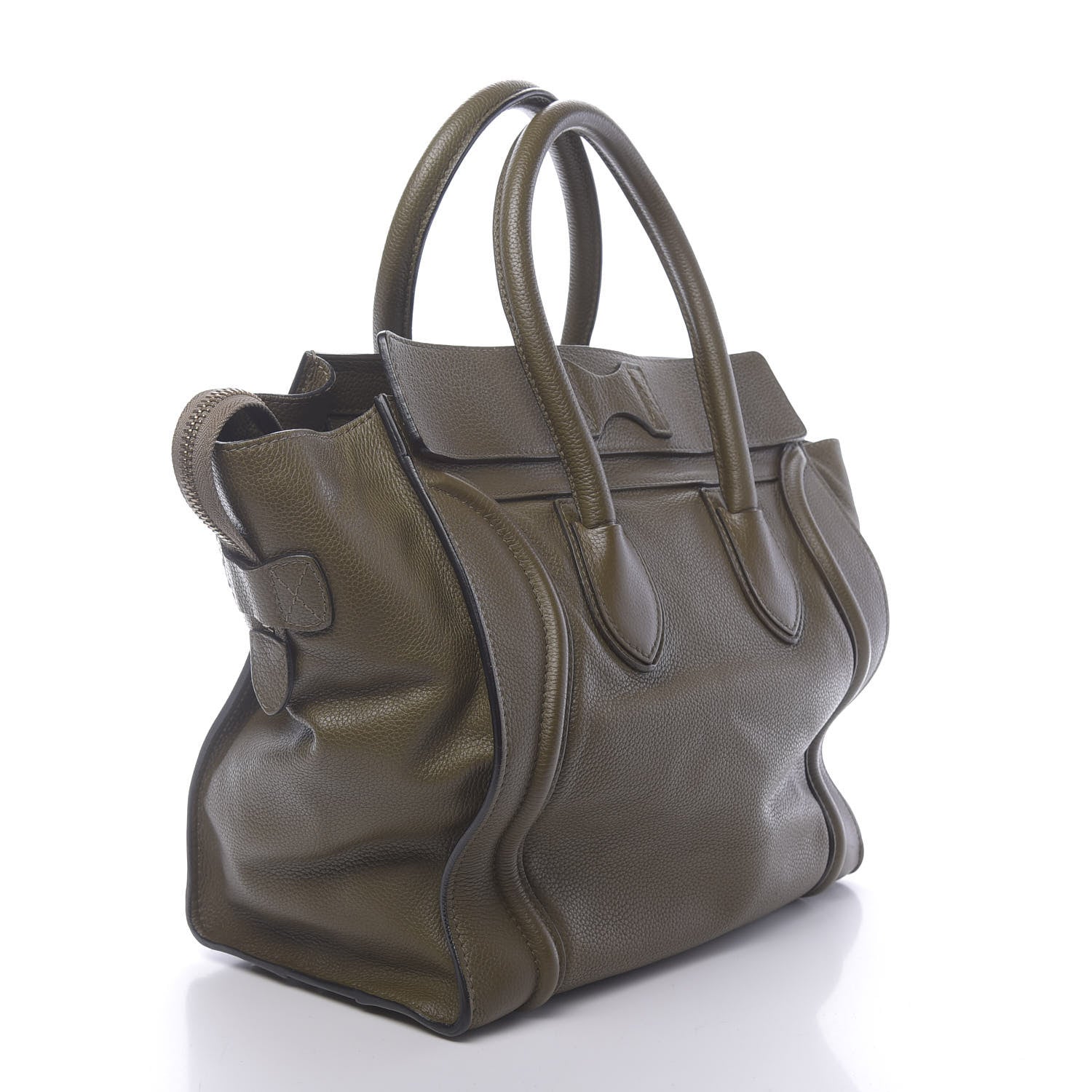 Celine Drummed Calfskin Mini Luggage Jungle 3 of 14