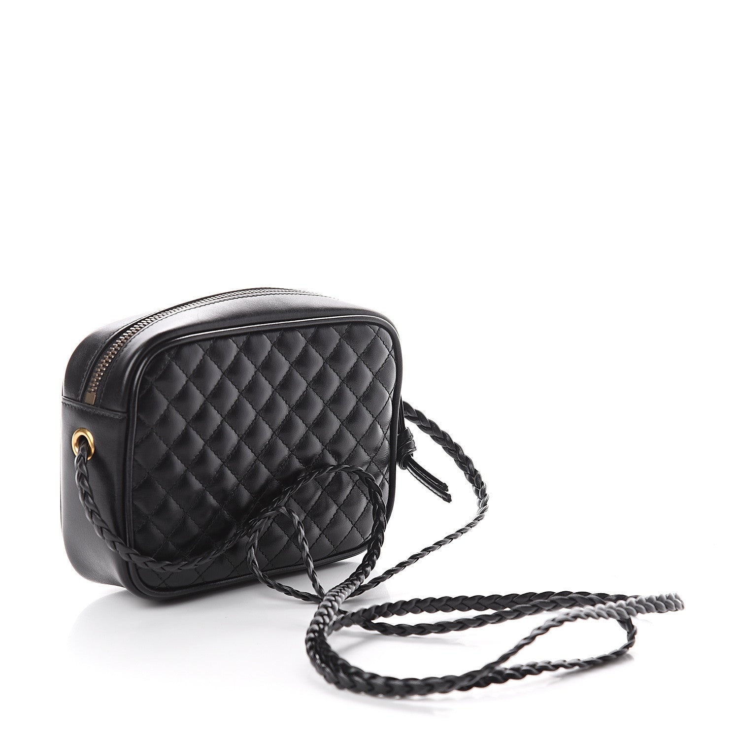 Gucci Calfskin Trapuntata Web Mini GG Shoulder Bag Black 2 of 7