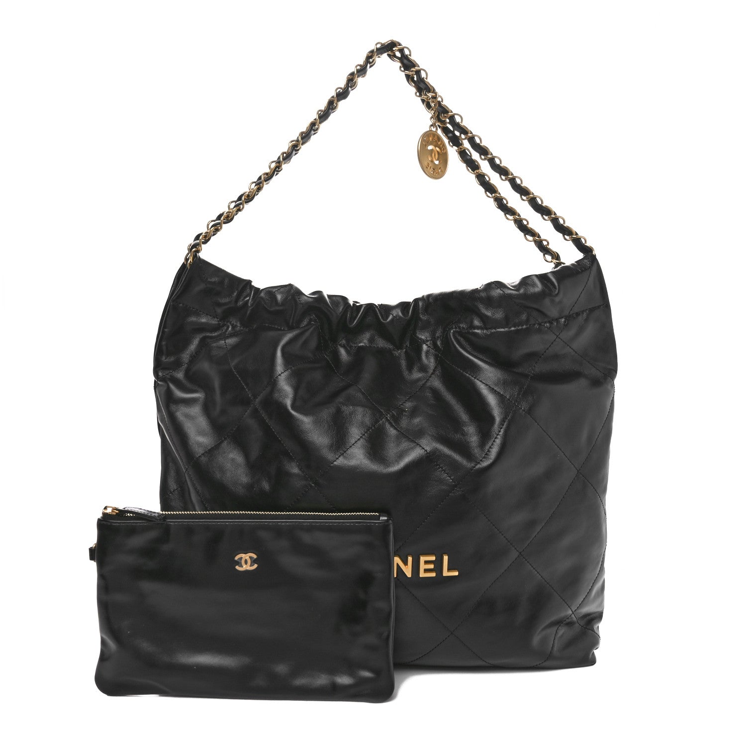 Chanel Shiny Calfskin Quilted Chanel 22 Black 3 of 10