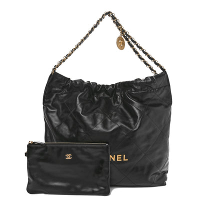 Chanel Shiny Calfskin Quilted Chanel 22 Black 3 of 10